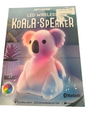 Koala-Shaped Bluetooth Night Light Speaker - Pink Gradient
